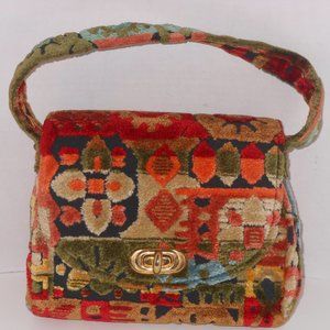 NUCOLLECTIONS MULTI-COLOR TEXTURED CLASSIC HANDBAG